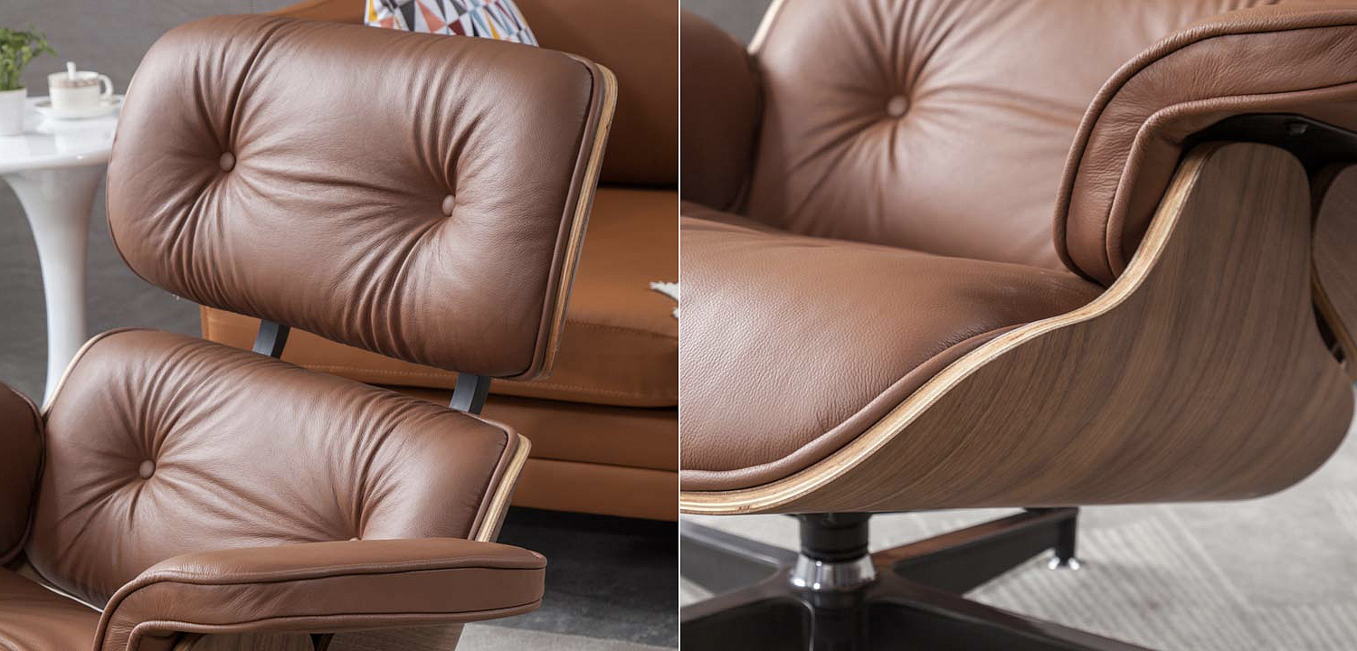 Кресло Eames Lounge Chair & Ottoman light brown Кресло Eames Lounge Chair & Ottoman light brown - Loft-Concept в Санкт-петербурге