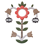 Зеркало-цветок из картона в русском стиле варинант исполнения - 1 | Loft Concept в Санкт-петербурге