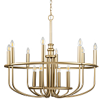  Люстра круглая двухъярусная цвета латунь с 12-ю лампами Kichler варинант исполнения - 1 | Loft Concept в Санкт-петербурге