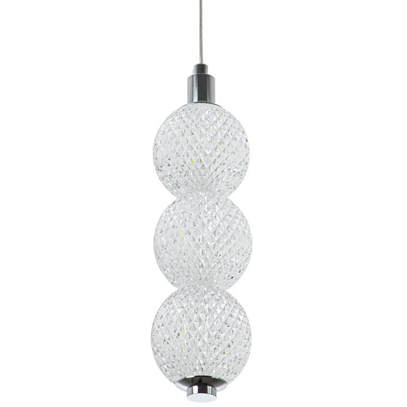 Подвесной светодиодный светильник Crystal Globule Hanging Lamp Chrome Хром Прозрачный в Санкт-петербурге | Loft Concept 