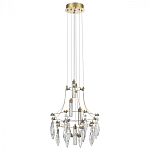 Люстра подвесная из металла с хрустальными подвесками прозрачного цвета Quasar 41 варинант исполнения - 2 | Loft Concept в Санкт-петербурге