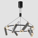 Люстра круглая с 9-ю цилиндрическими плафонами на магнитном креплении Bronze Concert варинант исполнения - 5 | Loft Concept в Санкт-петербурге