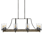 Люстра подвесная с восемью прозрачными стеклянными цилиндрическими плафонами в стиле лофт Feiss варинант исполнения - 1 | Loft Concept в Санкт-петербурге