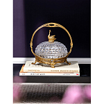 Конфетница из прозрачного рельефного стекла с ручкой и фигуркой лебедя Eden Garden варинант исполнения - 4 | Loft Concept в Санкт-петербурге