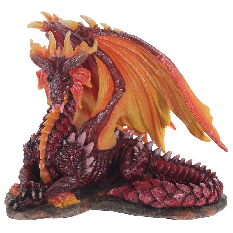 Декоративная статуэтка Дракон Красный Red Dragon with Orange Wings Statuette Красный Оранжевый в Санкт-петербурге | Loft Concept 