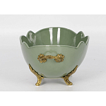 Чаша зеленого цвета из фарфора с волнообразным краем Eden Garden porcelain and bronze варинант исполнения - 2 | Loft Concept в Санкт-петербурге