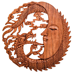 Панно из дерева дракон и луна Panel With Animals варинант исполнения - 1 | Loft Concept в Санкт-петербурге