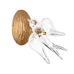 Бра с прозрачной стеклянной фигуркой птички Serip Voa варинант исполнения - 1 | Loft Concept в Санкт-петербурге