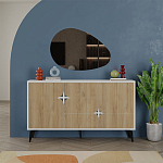 Комод с 3-мя дверцами и выдвижным ящиком цвета светлый дуб SPARK CONSOLE WHITE варинант исполнения - 1 | Loft Concept в Санкт-петербурге