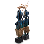 Комплект из 2-х деревянных статуэток Asmat Statuettes Dark Blue варинант исполнения - 2 | Loft Concept в Санкт-петербурге
