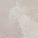 Обои ручная роспись в стиле Арт-деко Whistler Peacocks Special Colourway on Almost Mauve dyed silk варинант исполнения - 1 | Loft Concept в Санкт-петербурге