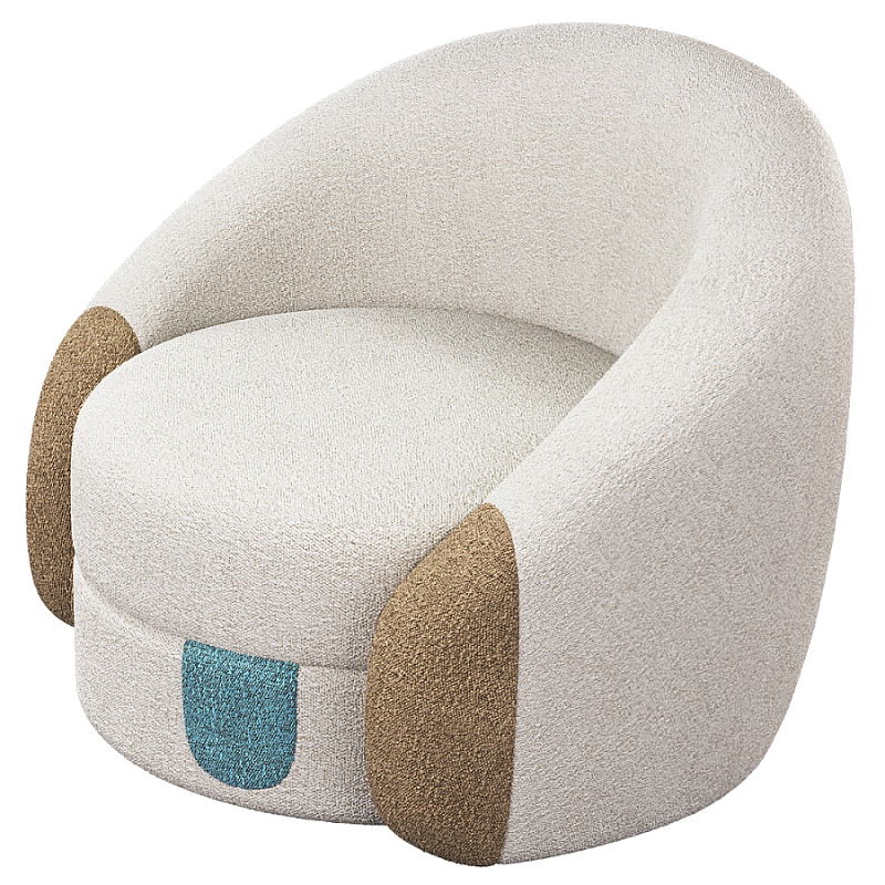 Дизайнерское Кресло Undina Молочный Песочный Голубой в Санкт-петербурге | Loft Concept 