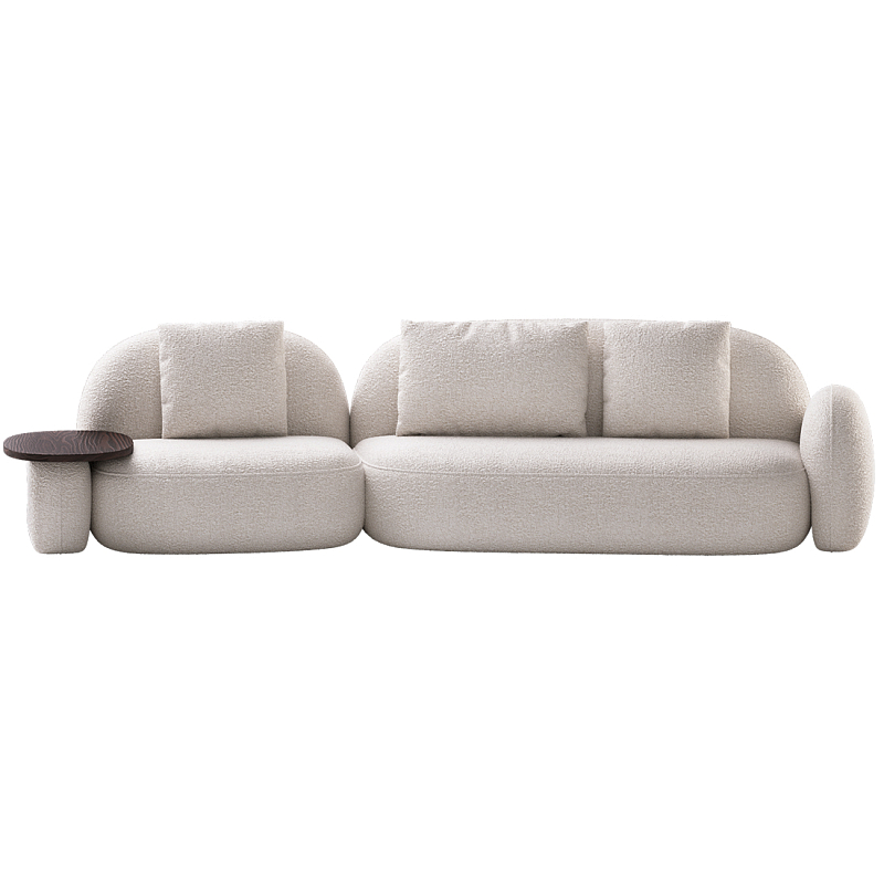 Модульный Диван Orus с овальным столиком  Молочный Орех в Санкт-петербурге | Loft Concept 