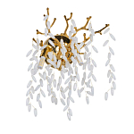 Бра золотого цвета с ветвями и белыми овальными стеклянными подвесками Droplet Chandelier варинант исполнения - 1 | Loft Concept в Санкт-петербурге