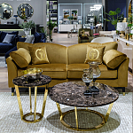 Стол журнальный коричневый на золотом основании Symphony of the Earth варинант исполнения - 3 | Loft Concept в Санкт-петербурге