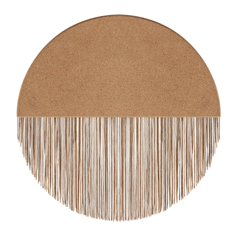 Бра круглое натуральная пробка с бахромой Natural Cork Бежевый в Санкт-петербурге | Loft Concept 