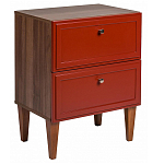 Тумба прикроватная красная из массива бука с 2-мя ящиками Wenge Light варинант исполнения - 1 | Loft Concept в Санкт-петербурге