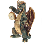 Часы в виде дракона Green Dragon Gold Mask with Clock варинант исполнения - 1 | Loft Concept в Санкт-петербурге
