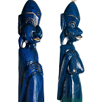 Комплект из 2-х деревянных статуэток Asmat Tall Statuettes Blue варинант исполнения - 3 | Loft Concept в Санкт-петербурге