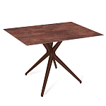 Стол обеденный с коричневой прямоугольной столешницей из керамики на четырех пластиковых ножках Brown Ceramics варинант исполнения - 1 | Loft Concept в Санкт-петербурге