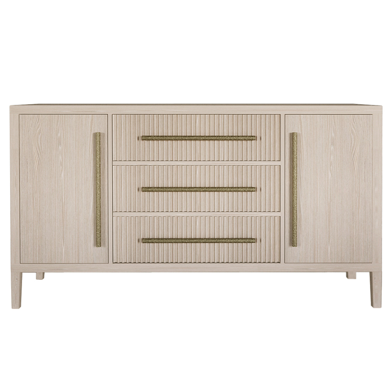 Буфет Primo с тремя ящиками и двумя фасадами Светлый дуб Древесина Золотой в Санкт-петербурге | Loft Concept 