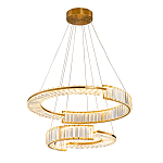 Светодиодная двухъярусная кольцевая люстра из хрусталя и стали и с пультом для регулировки света Maude Crystal Light варинант исполнения - 4 | Loft Concept в Санкт-петербурге