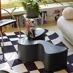 Дизайнерский журнальный стол чёрный изогнутой формы Alefy варинант исполнения - 1 | Loft Concept в Санкт-петербурге