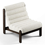 Кресло с деревянным каркасом и обивкой из белой ткани букле Medieval Furniture варинант исполнения - 1 | Loft Concept в Санкт-петербурге