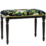 Банкетка из натурального бука черная с изображением птиц и цветов Blooming Birds2 варинант исполнения - 1 | Loft Concept в Санкт-петербурге