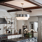 Люстра круглая с подвесками из текстурированного стекла молочного цвета Hinkley варинант исполнения - 8 | Loft Concept в Санкт-петербурге