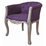 Кресло низкое в стиле прованс Louis French Armchair purple flax варинант исполнения - 1 | Loft Concept в Санкт-петербурге