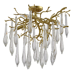 Люстра потолочная с прозрачными стеклянными подвесками в форме капель Droplet Chandelier варинант исполнения - 2 | Loft Concept в Санкт-петербурге