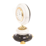 Часы настольные бронзовые из натуральных камней Мрамор и Змеевик Stone Clock варинант исполнения - 2 | Loft Concept в Санкт-петербурге