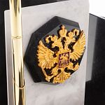 Настольный письменный набор из мрамора и змеевика с гербом России Marble Accessory варинант исполнения - 3 | Loft Concept в Санкт-петербурге