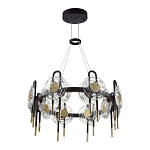 Люстра подвесная круглая черного цвета с круглыми прозрачными плафонами Virelia  варинант исполнения - 5 | Loft Concept в Санкт-петербурге