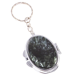 Зеркало брелок карманное двухстороннее из натурального камня Серафинит Stone Mirrors варинант исполнения - 1 | Loft Concept в Санкт-петербурге