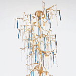 Люстра с голубыми и прозрачными подвесками в форме капель Blue Drop Chandelier варинант исполнения - 1 | Loft Concept в Санкт-петербурге