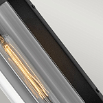 Настенный фонарь в индустриальном стиле с вытянутым цилиндрическим плафоном из прозрачного стекла и черным корпусом Hinkley варинант исполнения - 3 | Loft Concept в Санкт-петербурге