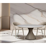 Стол обеденный круглый мраморный на бежевом основании Valedmir варинант исполнения - 5 | Loft Concept в Санкт-петербурге