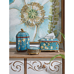 Салфетница прямоугольная голубого цвета с цветами и бабочками Blue Garden варинант исполнения - 2 | Loft Concept в Санкт-петербурге