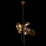 Люстра подвесная со стеклянными плафонами из дымчатого и золотистого с тремя вертикальными подвесками Gilded Mirage  варинант исполнения - 3 | Loft Concept в Санкт-петербурге