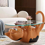 Дизайнерский журнальный стол с основанием в виде кота Bivan варинант исполнения - 1 | Loft Concept в Санкт-петербурге