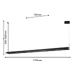 Подвесной светильник линейный вытянутой формы с черным матовым корпусом и золотистыми акцентами Line Pendant варинант исполнения - 2 | Loft Concept в Санкт-петербурге