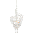 Люстра белая в форме спирали с декором из круглых деревянных бусин White Wooden Beads варинант исполнения - 2 | Loft Concept в Санкт-петербурге