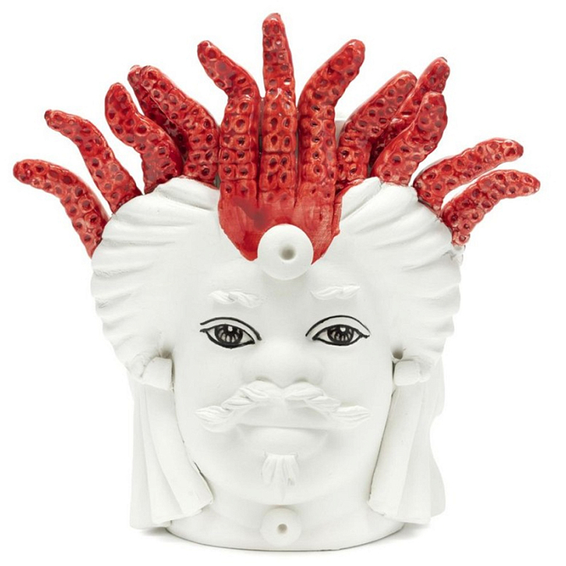 Ваза Vase Moro Man Small White Medusa Red Белый Красный в Санкт-петербурге | Loft Concept 