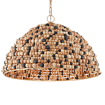 Подвесной светильник в форме купола из деревянных бусин Wooden Beads варинант исполнения - 1 | Loft Concept в Санкт-петербурге