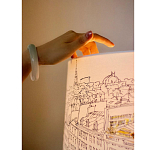 Настольная лампа с принтом на белом тканевом абажуре Roof Garden Lamp варинант исполнения - 1 | Loft Concept в Санкт-петербурге