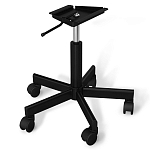 Стул с мягкой серой обивкой из велюра и подъемно-поворотным механизмом на черных колесиках Harper Gray варинант исполнения - 4 | Loft Concept в Санкт-петербурге