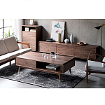 Кофейный стол из дерева с ящиком и нишей для хранения Coffee Walnut Table варинант исполнения - 2 | Loft Concept в Санкт-петербурге