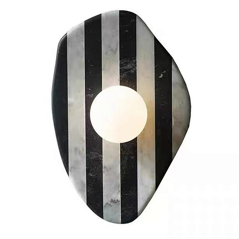 Бра полосатое из мрамора Shaw Marble Lighting Черно-белый Прозрачный Красный Бра полосатое из мрамора Shaw Marble Lighting Черно-белый Прозрачный Красный в Санкт-петербурге | Loft Concept
